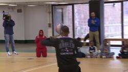 Harlem Globetrotters host youth basketball clinic News Clip