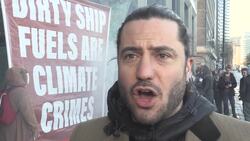 Extinction Rebellion protest against shipping fuel pollution News Clip