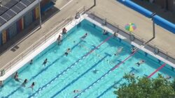 UK Heatwave - Aerials People trying to stay cool in London News Clip