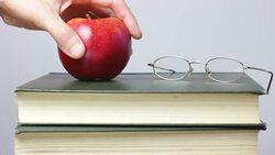Apple Glasses and Book as Symbol of Education and Knowledge Stock Footage