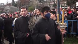 CLEAN : In Istanbul, Greek Orthodox worshippers brave cold in Epiphany celebration swim News Clip