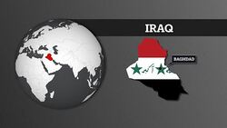 Earth Sphere Map and Iraq Country Map with National Flag Stock Footage