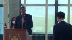 CLEAN : Palau president arrives at Taiwan airport for opening travel bubble News Clip