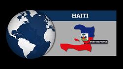 Earth Sphere Map and Haiti Country Map with National Flag Stock Footage