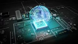 Hologram Brain on CPU chip, grow artificial intelligence technology. 4k movie. Stock Footage
