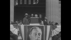 Franklin Roosevelt gives farm policy speech in Topeka, KS, during his 1932 presidential campaign News Clip