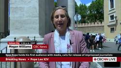 Pope Leo thanks journalists, calls for release of those imprisoned in 1st media address News Clip