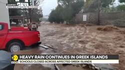 Powerful storm brings flooding to Greek islands Paros and Mykonos News Clip