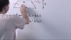 Area Of Trapezoids: The formula to calculate the area of a trapezoid Instructional Video