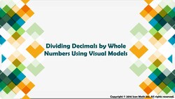 Dividing Decimals by Whole Numbers Using Visual Models Instructional Video
