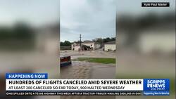 Hundreds of flights canceled amid severe weather News Clip