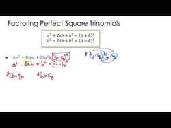 Factoring Special Products 2 Instructional Video