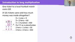 Explain how to use long multiplication to multiply two 2-digit numbers regrouping ones to tens Instructional Video