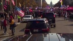Cheering supporters greet Trump's convoy in Washington News Clip