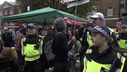 Counter protesters march against a Pro-UK rally endorsed by Tommy Robinson News Clip