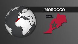 Earth Sphere Map and Morocco Country Map with National Flag Stock Footage