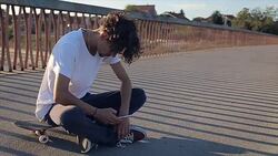 young man skateboarder. Stock Footage