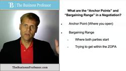 What are the Anchor Point and Bargain Range in a Negotiation Instructional Video