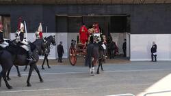King and Queen travel to State Opening of Parliament News Clip