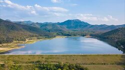 Aerial View Over Wind Dam 4K Time Lapse (tilt down) Stock Footage