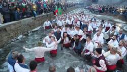 Orthodox Christians brave icy waters in Bulgaria News Clip