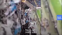 'Nazis out' chant Frankfurt fans after hecklers interrupt minute's silence for Hanau victims News Clip
