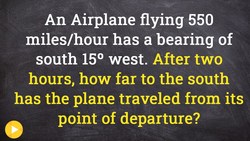 Finding the distance of a plane south give a bearing using trig Instructional Video