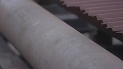 Steel corners on a rolling machine. Metal rolling. Stock Footage