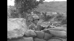 US correspondents are stopped by MPs at the bridge in Munsan during the Korean War News Clip