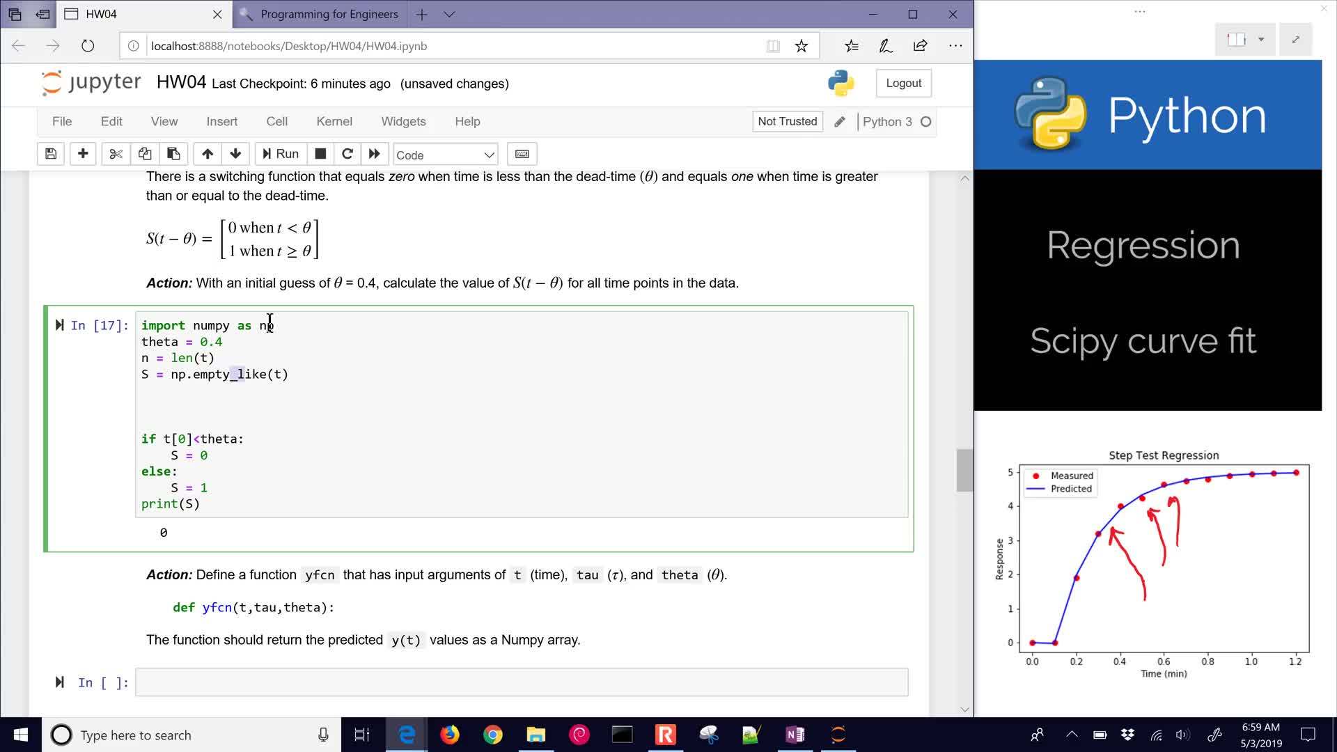 Python 🐍 Curve Fit with Step Test Data | Science