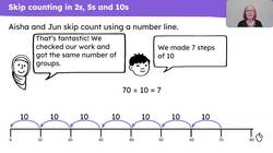 Skip count using the group size to find the number of groups Instructional Video