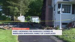 About 70 firefighters help put out blaze that engulfed 2 Middlesex homes News Clip