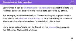 Statistical problems - data collection Instructional Video
