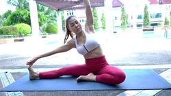 Asian sexy woman workout yoga and Pilates Stock Footage