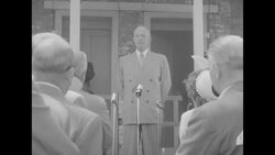 Dwight Eisenhower speaks of the process of governing during a speech to delegates at his PA farm News Clip