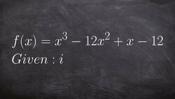 Given a Complex Zero Use Synthetic Division to Find All of the Zeros for a Polynomial Instructional Video