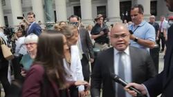 Victims and lawyers speak outside the court after Ghislaine Maxwell is sentenced to 20 years for helping Epstein News Clip