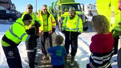 Garbage trucks make boy's birthday dream come true News Clip