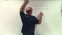 Solving an equation by combining like terms on one side 13 = 5–3b–13 Instructional Video