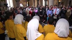 Syrian refugee kids choir performs in Commons rotunda News Clip