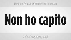 How to Say "I Don't Understand" in Italian Instructional Video