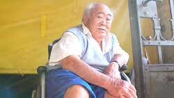 Wheelchair Asian Senior Men Portrait Stock Footage