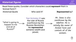 The characters in 'Animal Farm' and who they represent Instructional Video
