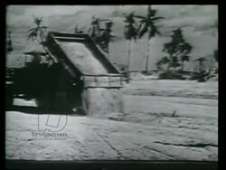 B-29s en route and land at Saipan, welcomed by ground crews, senior officer speaks to camera, US Army, Pacific War Stock Footage
