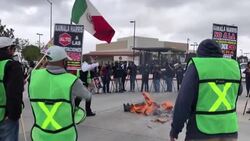 CLEAN : Group of Mexicans protest visit of US Vice President Kamala Harris News Clip