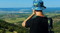 Man and Landscape Stock Footage