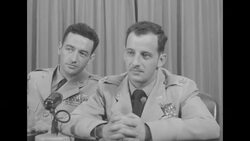Korean War flying aces Captains Joseph McConnell and Manuel Fernandez at the Pentagon News Clip