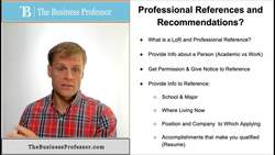 Professional References and Letters of Recommendation Instructional Video