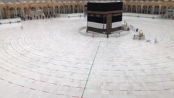 CLEAN : Mecca's Grand Mosque lies almost empty on hajj pilgrimage eve News Clip