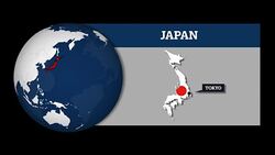 Earth Sphere Map and Japan Country Map with National Flag Stock Footage
